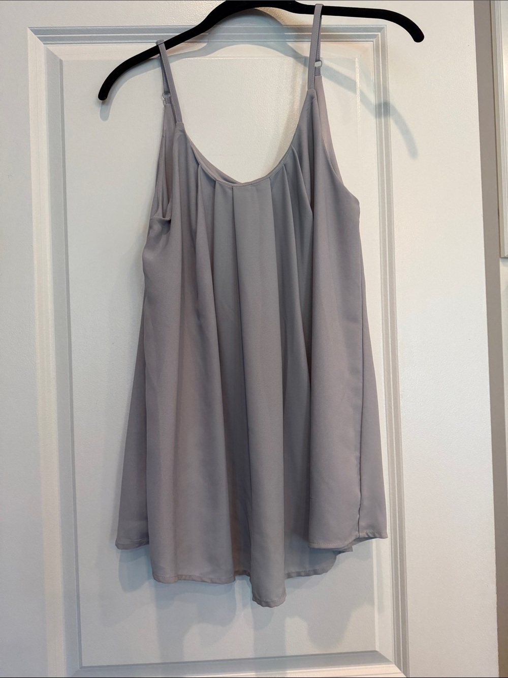Zenana Outfitters Light Gray Flowing Spaghetti Strap Blouse